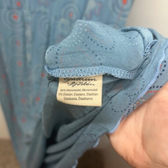 Gudrun Sjoden Blue red Floral Patterned Long Dress XL - Picture 8 of 9